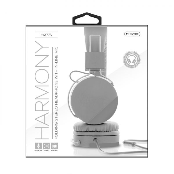 Sentry Industries HM776: Harmony Folding Stereo Headset Gray