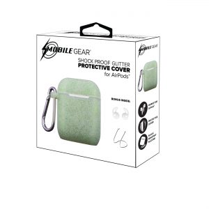 Mobile Gear Sparkling Silicone Airpods Cover Case Mint Green