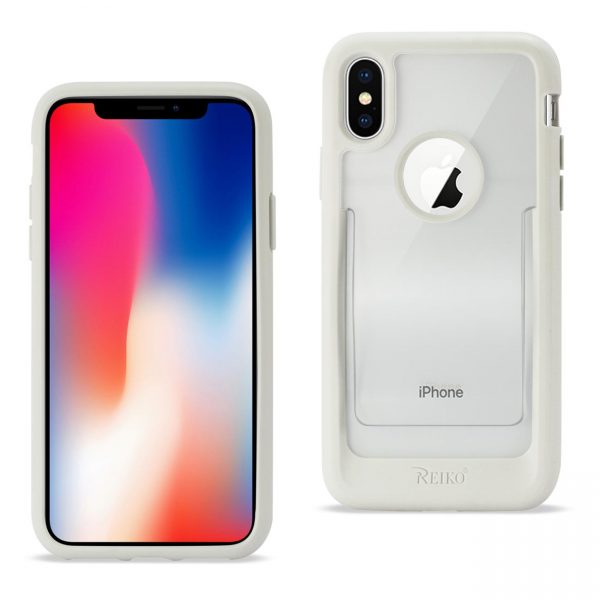 Reiko iPhone X/iPhone XS Belt Clip Polymer Case In Clear White