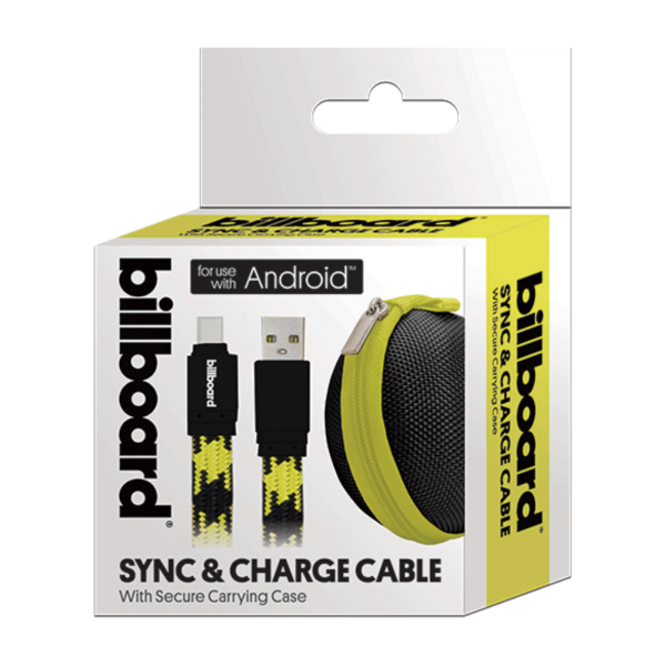 Billboard 6' USB-C to USB-A Sync & Charge Cable Yellow