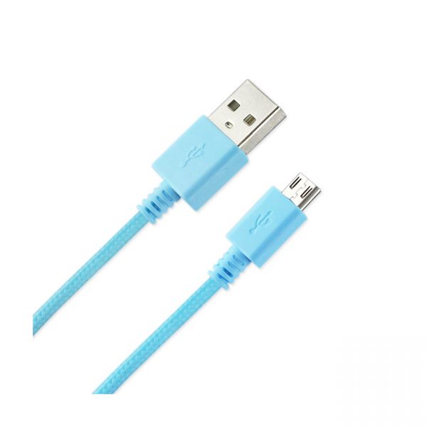 Reiko Braided Micro Usb Data Cable 3.3 Feet In Navy
