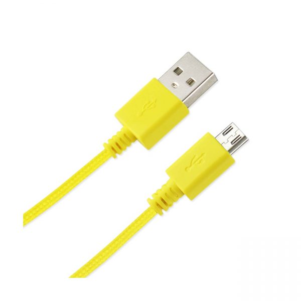Reiko Braided Micro Usb Data Cable 3.3 Feet In Yellow