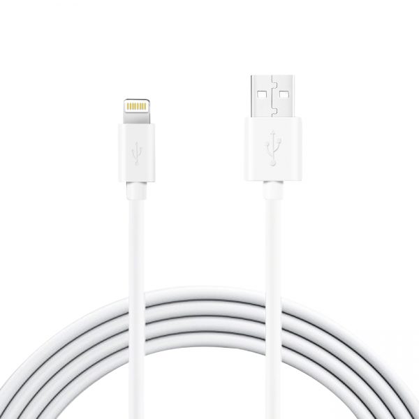 Reiko 3.3FT PVC Material 8 PIN USB 2.0 Data Cable In White And Simple Packaging