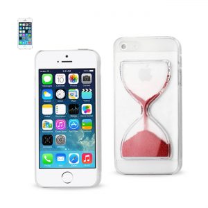 REIKO IPHONE SE/ 5S/ 5 3D SAND CLOCK CLEAR CASE IN RED
