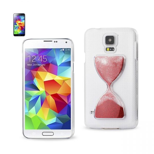 REIKO SAMSUNG GALAXY S5 3D SAND CLOCK CLEAR CASE IN RED