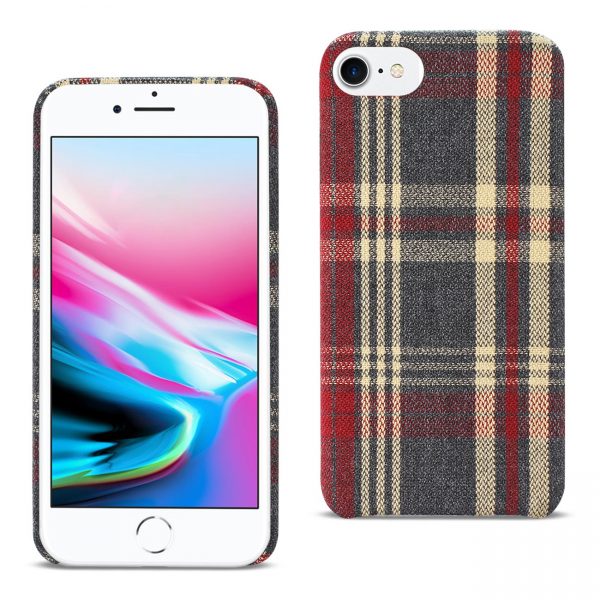 Reiko iPhone 8 Checked Fabric Case In Red