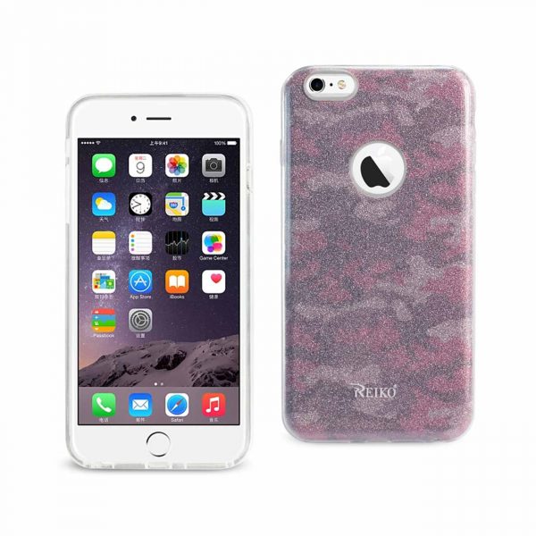 REIKO IPHONE 6 PLUS/ 6S PLUS SHINE GLITTER SHIMMER CAMOUFLAGE HYBRID CASE IN CAMOUFLAGE HOT PINK