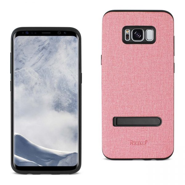 REIKO SAMSUNG GALAXY S8 EDGE/ S8 PLUS DENIM TEXTURE TPU PROTECTOR COVER IN PINK