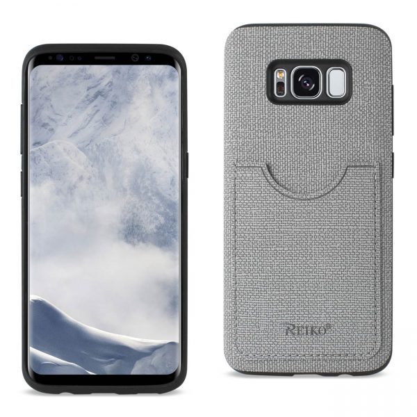 REIKO SAMSUNG GALAXY S8 EDGE/ S8 PLUS ANTI-SLIP TEXTURE PROTECTOR COVER WITH CARD SLOT IN GRAY