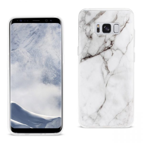Reiko Samsung Galaxy S8 Edge/ S8 Plus Streak Marble Cover In White