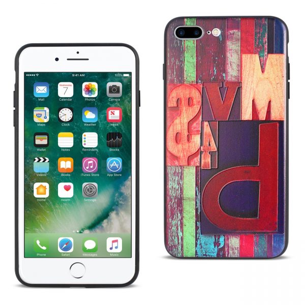 Reiko iPhone 8 Plus/ 7 Plus Embossed Wood Pattern Design TPU Case With Multi-Letter