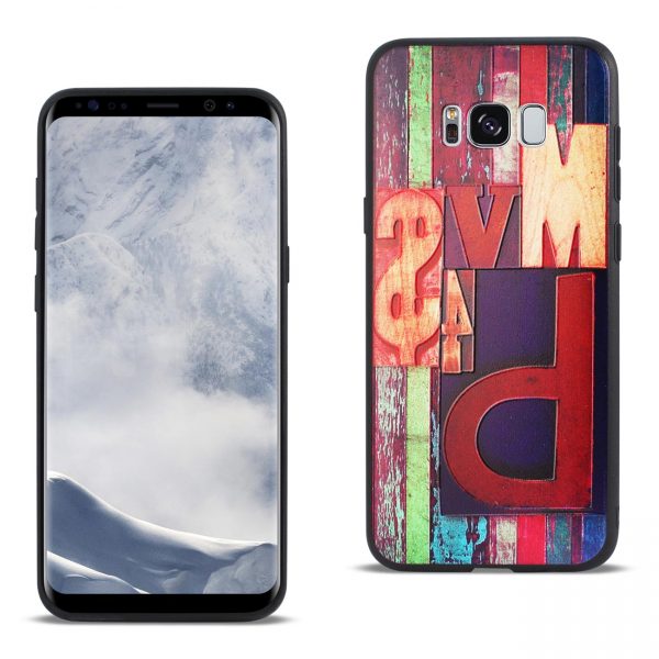 Reiko Samsung Galaxy S8 Edge Embossed Wood Pattern Design TPU Case With Multi-Letter