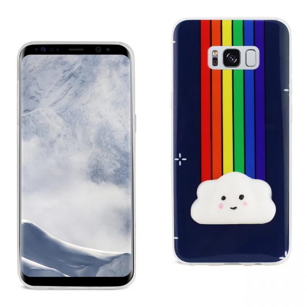 Reiko Samsung Galaxy S8 Edge TPU Design Case With  3D Soft Silicone Poke Squishy Rainbow Cloud