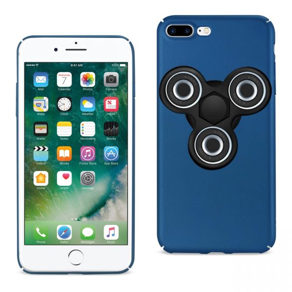 Reiko iPhone 8 Plus/ 7 Plus Case With Led Fidget Spinner Clip On In Navy