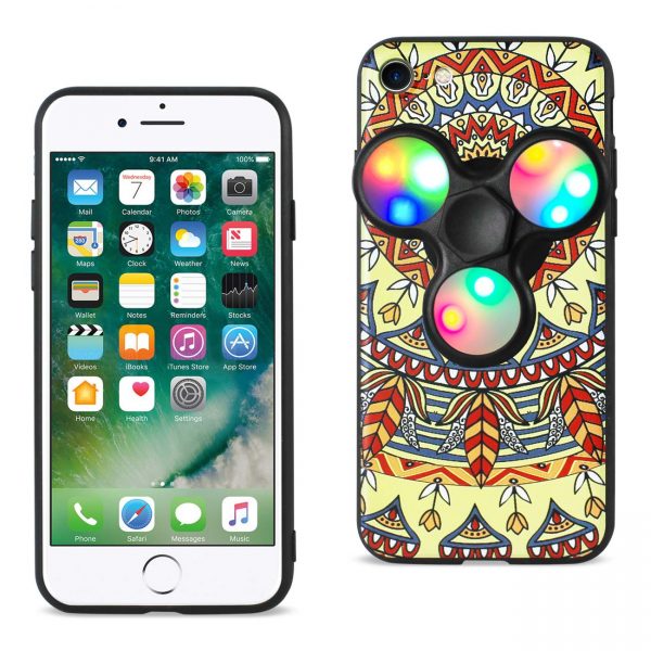 Reiko Design The Inspiration Of Terre iPhone 8/ 7 Case With Led Fidget Spinner Clip On In Saffron
