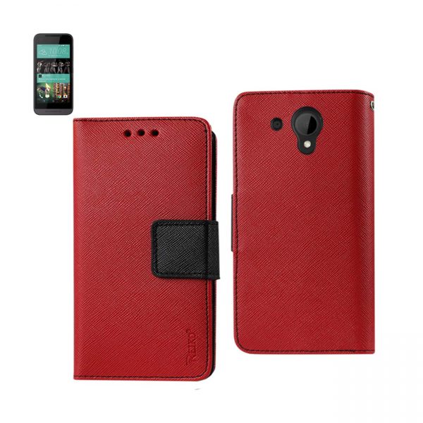 REIKO HTC DESIRE 520 3-IN-1 WALLET CASE IN RED