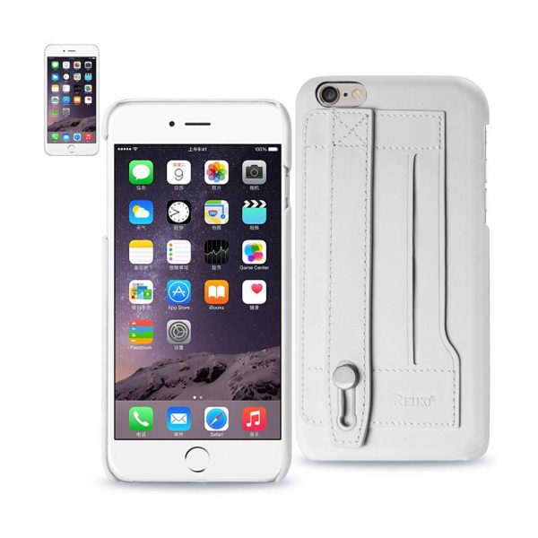 REIKO IPHONE 6 PLUS GENUINE LEATHER HAND STRAP CASE IN IVORY