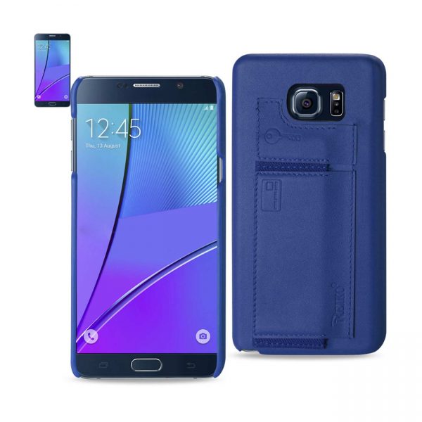 REIKO SAMSUNG GALAXY NOTE 5 RFID GENUINE LEATHER CASE PROTECTION AND KEY HOLDER IN ULTRAMARINE