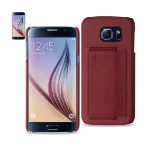 Reiko Samsung Galaxy S6 Rfid Genuine Leather Case Protection And Key Holder In Burgundy