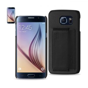 REIKO SAMSUNG GALAXY S6 RFID GENUINE LEATHER CASE PROTECTION AND KEY HOLDER IN BLACK
