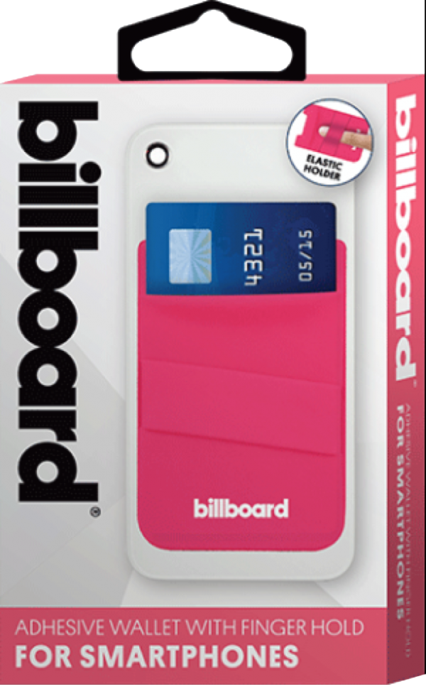 Billboard Adhesive Wallet/ Card Holder For Smartphones Pink