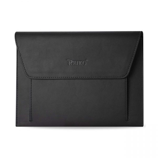 REIKO PREMIUM LEATHER CASE POUCH FOR 10.1INCHES IPADS AND TABLETS In BLACK