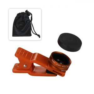 HD CAMERA LENS KIT BUILT IN 10X MACRO LENS AND 100 DEGREE WIDE ANGLE ORANGE FOR IPHONES