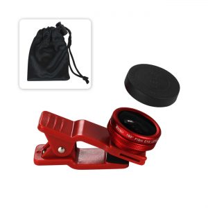 HD CAMERA FISH EYE LENS BUILT IN 180 DEGREE WIDE ANGLE IN RED