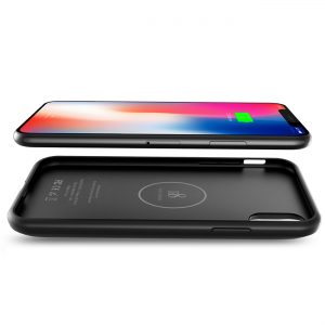 iPhone X Battery Case with Qi Wireless Charging, Support Lightning headphones, Real 3000mAh Rechargeable Extended Protective Battery Charging Case for iPhone X In Black