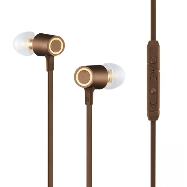 Fashion Metal In-ear headphones in Brown