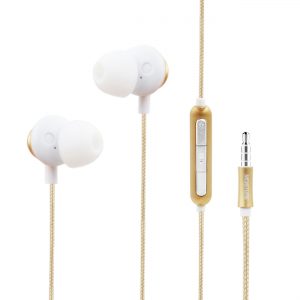 Bass Earphones with Monibearing Mic In Gold