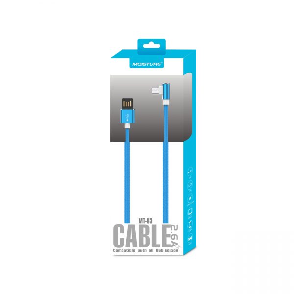 Moisture 2.6A Premium Full Steel  Data Cable In Blue
