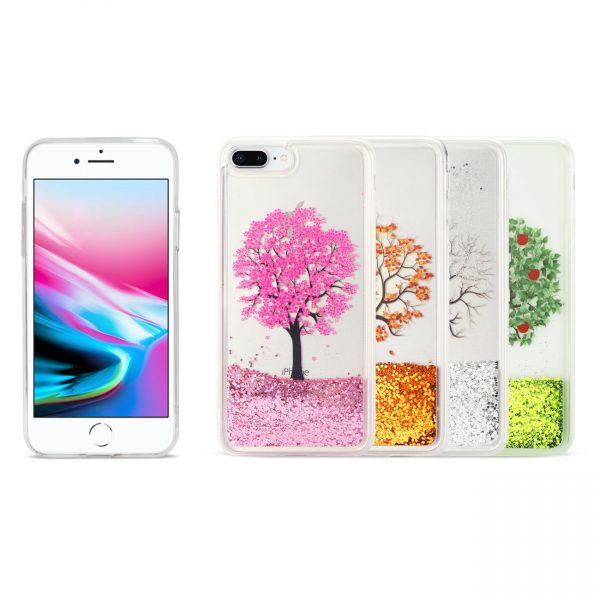 iPhone 8 Plus Clear Bumper Cases(4pcs) with Tree Design In Four Seasonal Colors