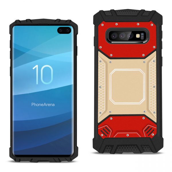 SAMSUNG GALAXY S10 Plus Metallic Front Cover Case In Red and Gold