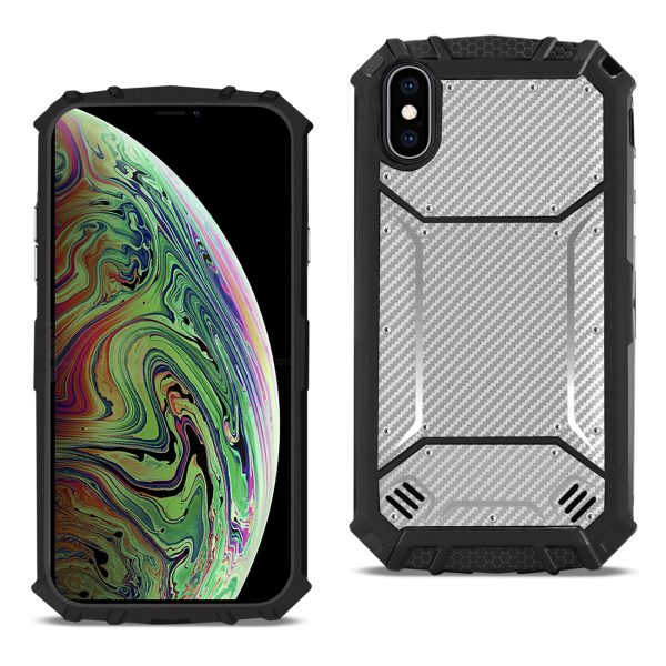 Reiko APPLE IPHONE XS MAX Carbon Fiber Hard-shell Case In Gray