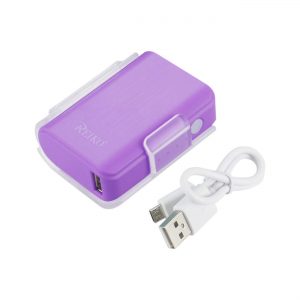 REIKO 4000MAH UNIVERSAL POWER BANK WITH CABLE IN PURPLE