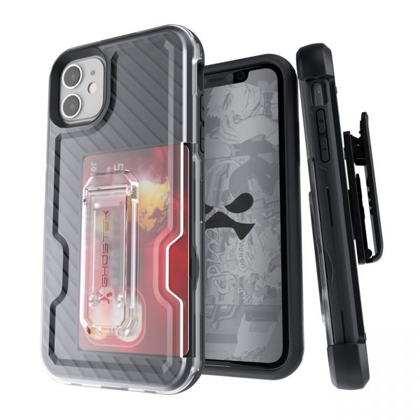 Ghostek Iron Armor3  Black  Rugged Case + Holster with tempered glass for Apple iPhone 11