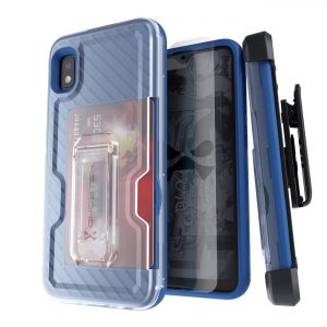 Ghostek Iron Armor 3 Blue Rugged Case + Holster with tempered glass  for Samsung Galaxy A10e
