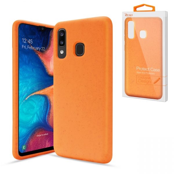 Reiko SAMSUNG GALAXY A20 Wheat Bran Material Silicone Phone Case In Orange