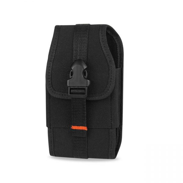 Reiko Vertical Rugged Pouch With Velcro And  Belt Clip In Black (4.4X2.3X0.9 Inches)