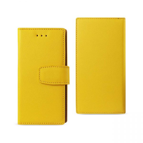 Reiko iPhone 8/ 7 Synthetic Bullhide Leather Wallet Case With RFID Card Protection In Yellow