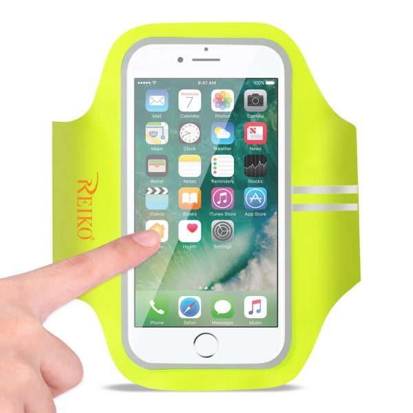 REIKO RUNNING SPORTS ARMBAND FOR IPHONE 7/ 6/ 6S OR 5 INCHES DEVICE IN GREEN (5x5 INCHES)