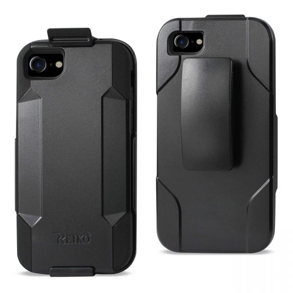 Reiko iPhone 8/ 7 3-In-1 Hybrid Heavy Duty Holster Combo Case In Black