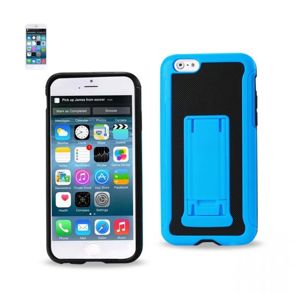REIKO IPHONE 6 PLUS HYBRID HEAVY DUTY CASE WITH VERTICAL KICKSTAND IN BLACK NAVY