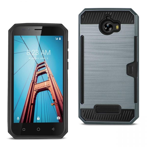 REIKO COOLPAD DEFIANT SLIM ARMOR HYBRID CASE WITH CARD HOLDER IN NAVY