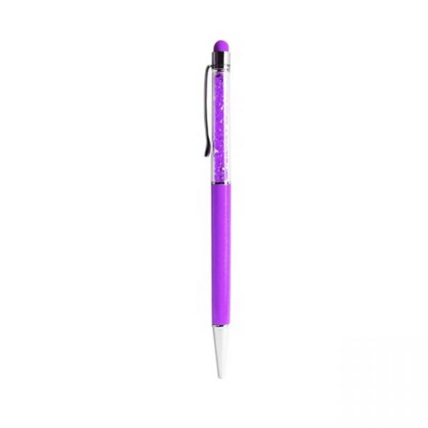 REIKO CRYSTAL STYLUS TOUCH SCREEN WITH INK PEN IN PURPLE