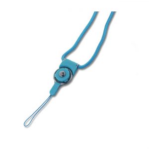 REIKO LONG LANYARD STRAP WITH CLIP IN BLUE