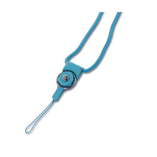 REIKO LONG LANYARD STRAP WITH CLIP IN BLUE