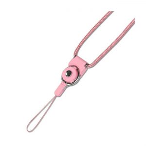 REIKO LONG LANYARD STRAP WITH CLIP IN PINK