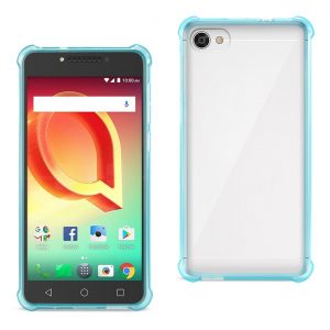 Reiko Alcatel Crave Clear Bumper Case With Air Cushion Protection In Clear Navy